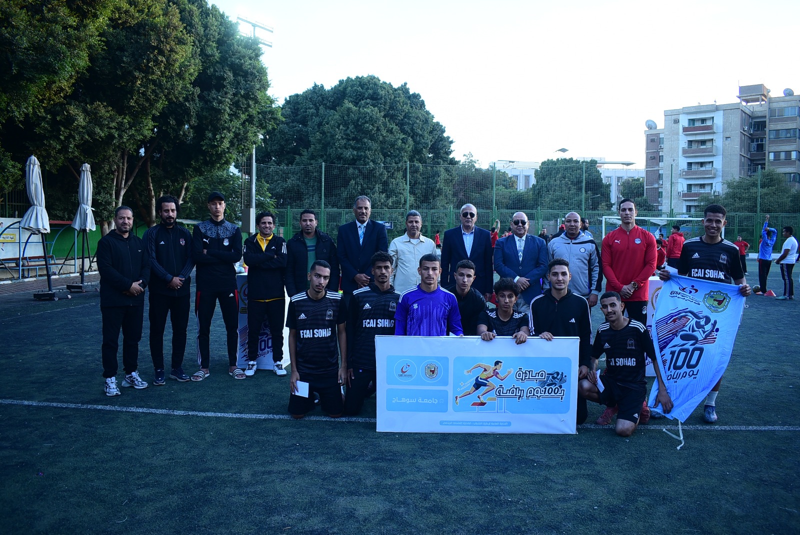 تألق كلية التربية الرياضية في خماسي كرة القدم والطائرة في جامعة سوهاج