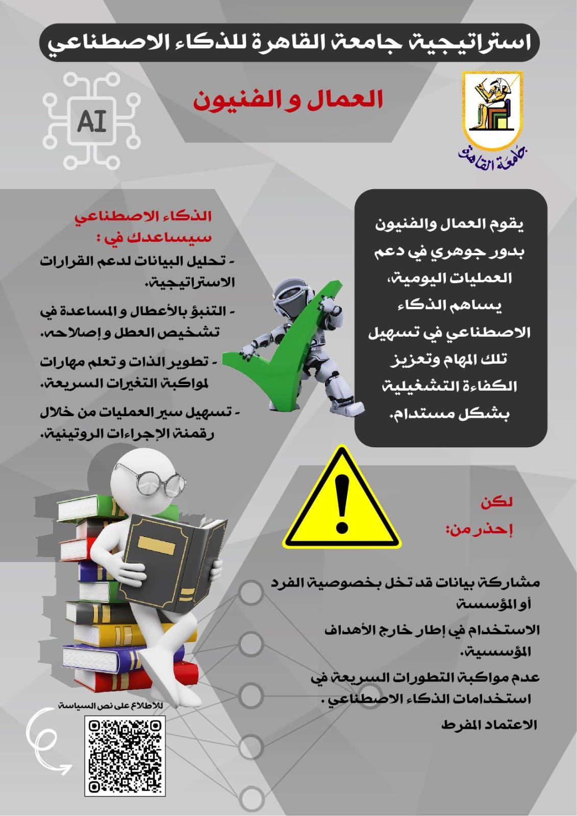 جامعة القاهرة تُطلق سياسة الاستخدام المسئول للذكاء الاصطناعي لعام 2025