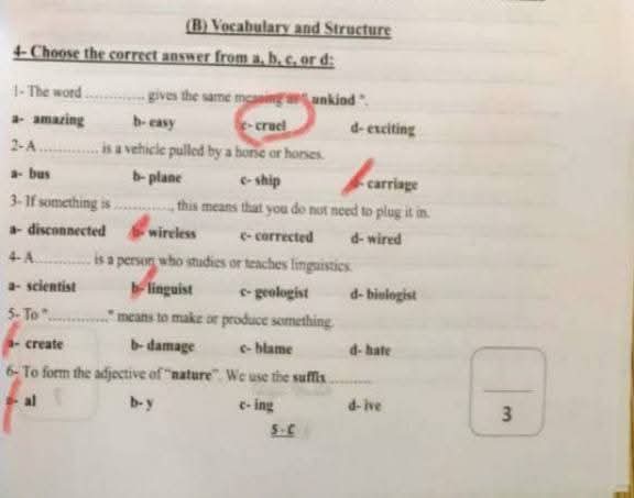 حل امتحان اللغة الإنجليزية 2025 لطلاب الصف الثالث الإعدادي بمحافظة القاهرة
