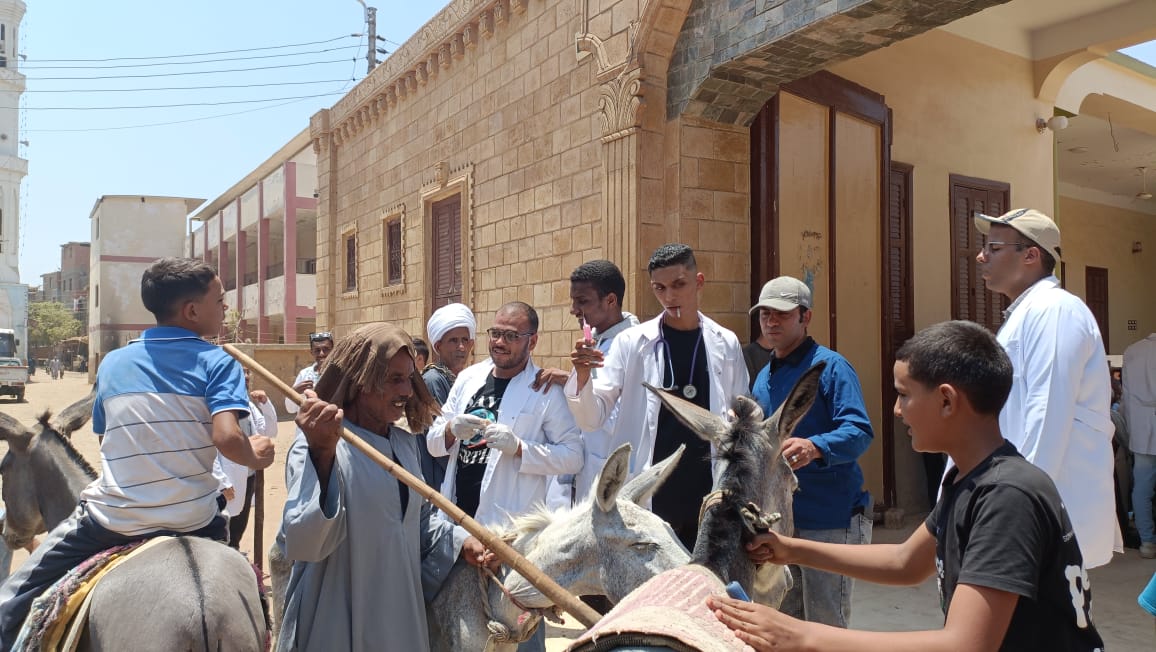 جامعة سوهاج تنظم قافلة طبية بيطرية بقرية النغاميش ضمن مبادرة حياة كريمة