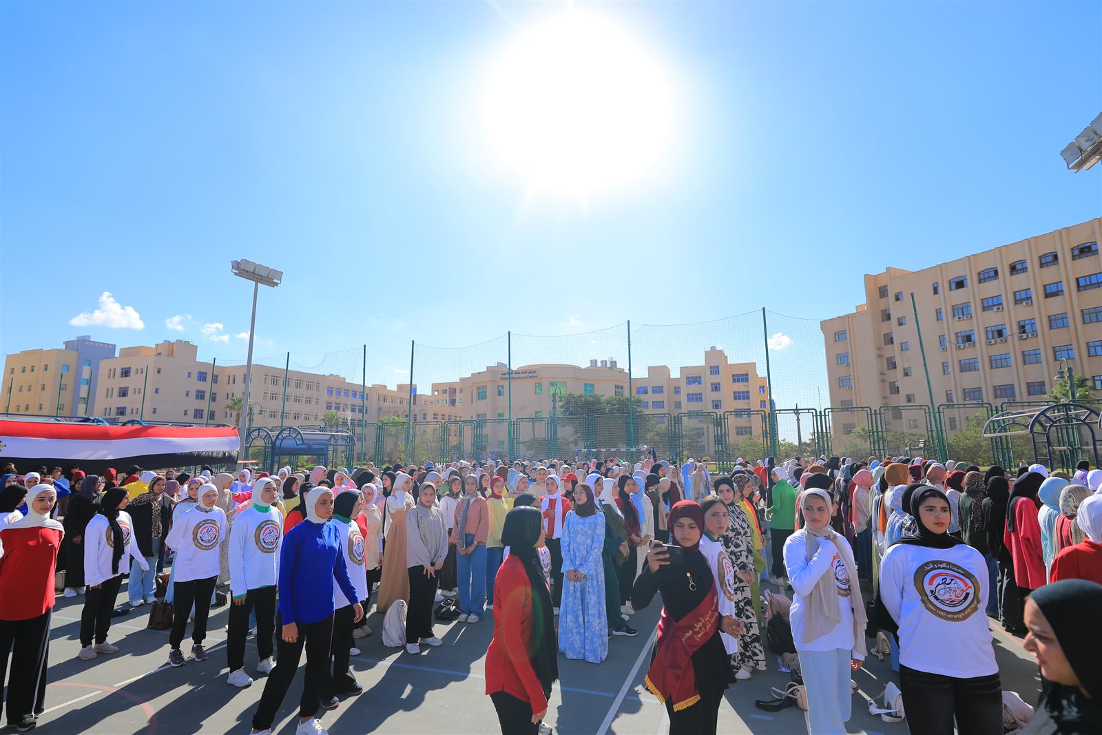 جامعة كفر الشيخ تستقبل طلابها بتحية العلم وبداية العام الجامعي