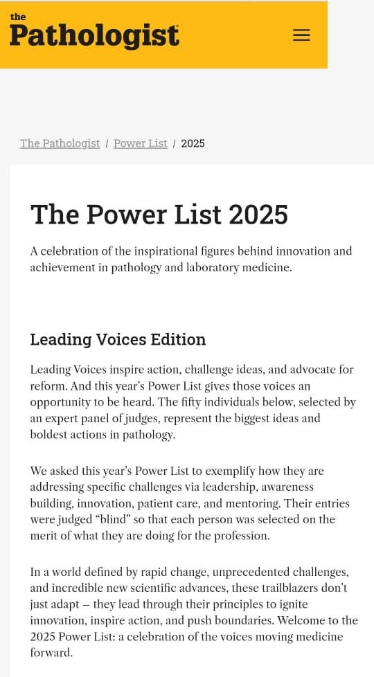 الدكتورة فاطمة الزهراء الخميسي ضمن قائمة الـ 50 ملهمًا عالميًا في الباثولوجيا 