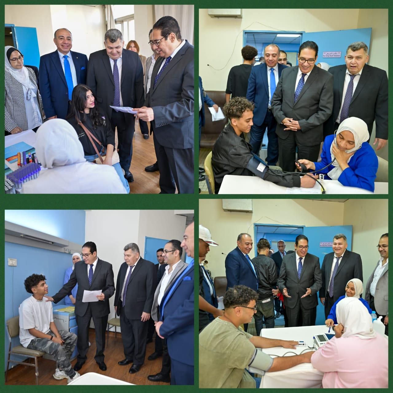 رئيس جامعة القاهرة الأهلية يشرف على إجراءات الكشف الطبي