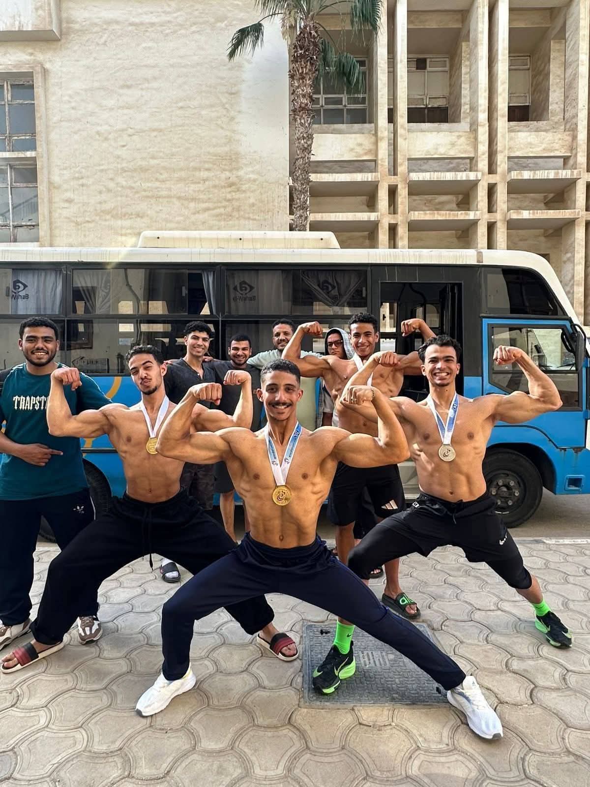 جامعة حلوان التكنولوجية الدولية تتوج بذهبية كمال الأجسام بالجامعات