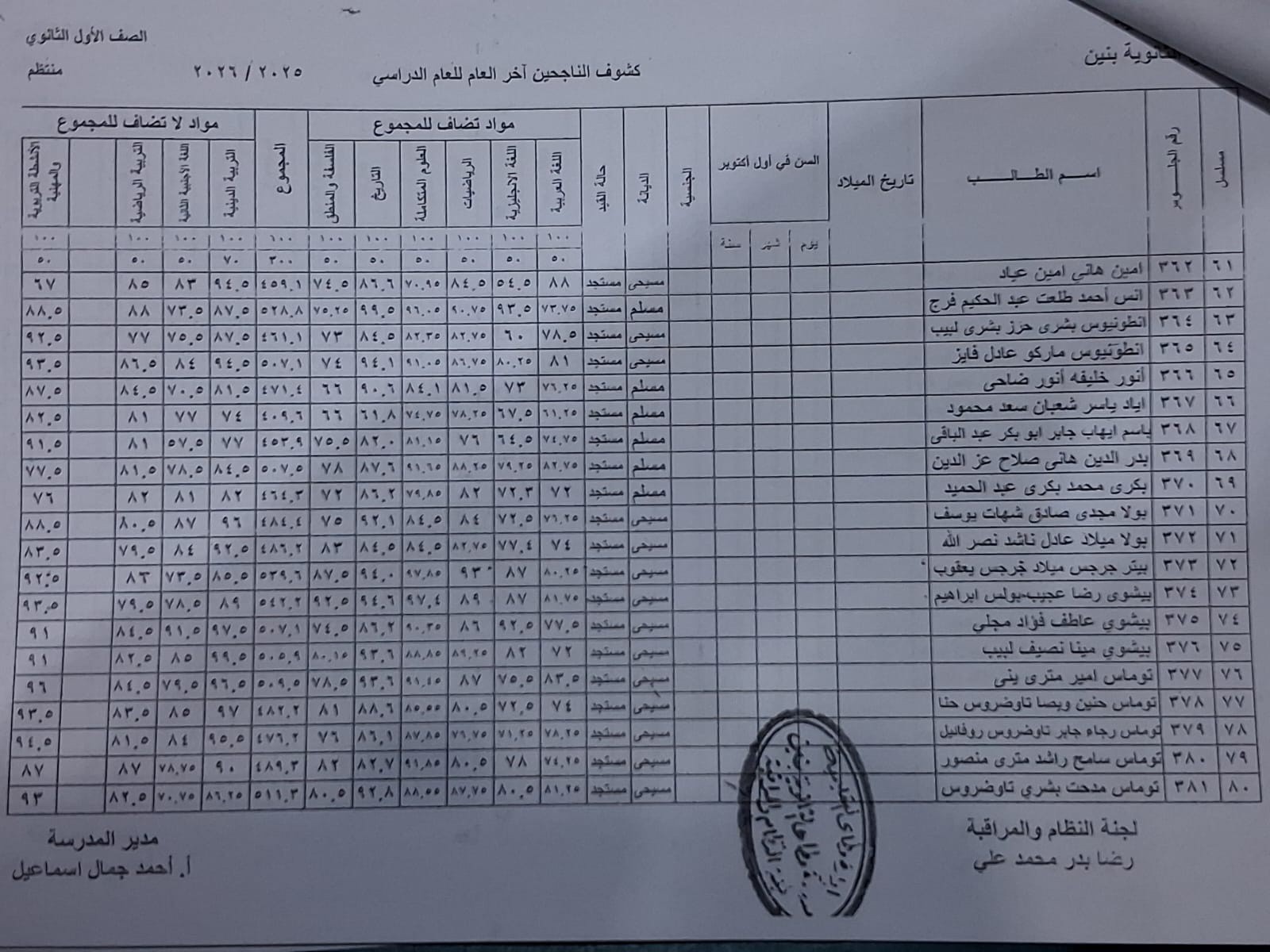 نتيجة الصف الأول الثانوي برقم الجلوس 2026 