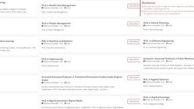 جامعة العين تعلن وظائف أعضاء هيئة تدريس في عدة تخصصات