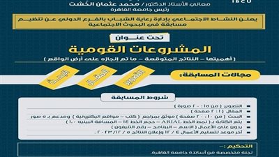 جامعة القاهرة الدولية تنظم مسابقة لطلابها حول المشروعات القومية أهميتها ونتائجها