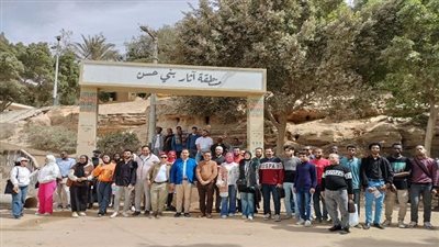 أخبار الجامعات | الفوج الثالث من الطلاب الوافدين بـ جامعة المنيا يزورون منطقة بني حسن الأثرية
