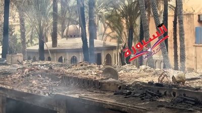 فيديو | للمسجد رب يحميه.. سبحان الله مسجد ستوديو الأهرام لم تقترب منه ألسنة الحريق