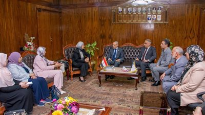 أخبار الجامعات..رئيس جامعة طنطا يستقبل وفد الشركة المانحة للأيزو QSI