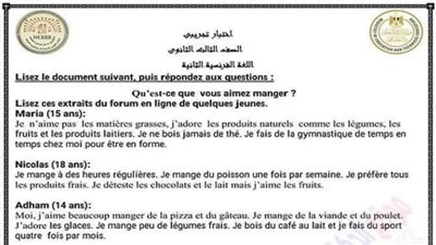 الثانوية العامة 2024 | الاختبار التجريبى في مادة الفرنساوي مع الإجابة النموذجية.. مراجعات نهائيه
