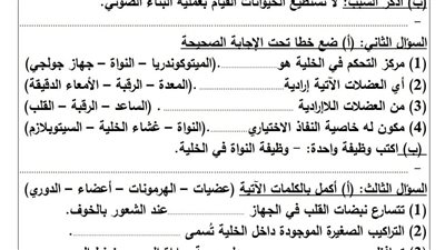مراجعات نهائية.. 3 اختبارات شهر أكتوبر في العلوم وإجابتها لـ الصف الخامس الابتدائي