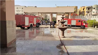 ماس كهربائي وراء حريق مدرسة الشيخ زايد واستمرار الامتحانات بأمان