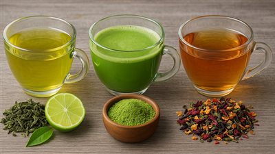 أيهما أفضل للدايت: الشاي الأخضر، الماتشا، أم شاي الأعشاب؟