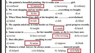 لطلاب ثانية ثانوي.. تقييم أسئلة الأسبوع الثامن في اللغة الإنجليزية بالإجابات