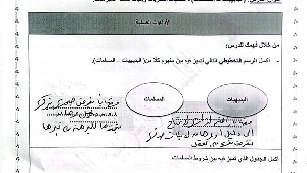 حل تقييم الاسبوع العاشر فلسفة أولى ثانوي    